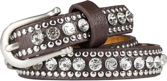 Produktbild von HORKA Expression Damen Gürtel aus Kunstleder in Braun mit Silber Optik 75 cm