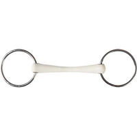 Produktbild von HORKA Flexibles Gebiss mit 2 Ringen für Pferde aus Gummi Weiß 13,5 cm