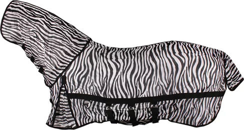 HORKA Fliegendecke für Pferde mit Halsabdeckung und Fliegenmaske Zebra Druck Größe 165/215 – Bild 1 von 3