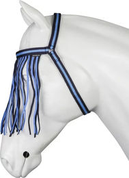 Produktbild von HORKA Fliegenstirnband für Pferde aus Fleece in Blau für Warmblut