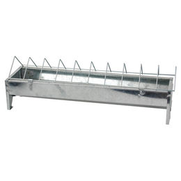 Produktbild von HORKA Futtertrog für Hühner aus Metall in Silber 50 x 13 x 16 cm