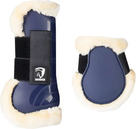 Produktbild von HORKA Gamaschen für Pferde aus Kunststoff in Blau Größe L (4er Pack)