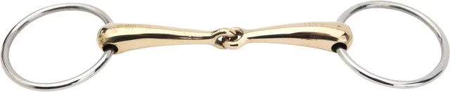 Produktbild von HORKA Gebiss mit 2 Ringen und gelenkiger Verbindung für Pferde in Gold-Optik