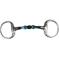 Produktbild von HORKA Gebiss Mundstück mit 2 Ringen doppelt gebrochen aus Blue Steel für Pferde
