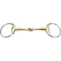 Produktbild von HORKA Gebiss Mundstück mit 2 Ringen und drehbarem Gelenk aus Goldmessing für Pferde