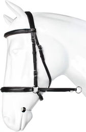HORKA Gebisslose Zäumung für Ponys aus Leder in Schwarz/Silber – Bild 1 von 2