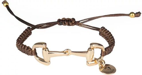 HORKA Geflochtenes Armband mit Bienen-Dekoration aus Polyester in Braun – Bild 1 von 1