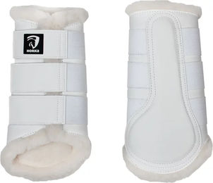 Produktbild von HORKA Geschlossene Gamaschen für Pferde mit Fell in Weiß XL