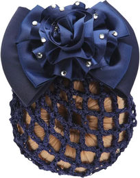 Produktbild von HORKA Glitzer-Haarnetz Flower für Damen in Blau aus Stoff
