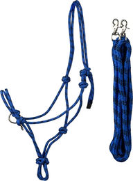 Produktbild von HORKA Halfter- und Longierset für Pferde aus Kunststoff in Blau Größe M