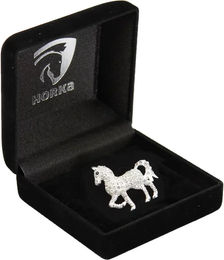 Produktbild von HORKA Halsbandnadel für Pferde mit Glitzer in Silber
