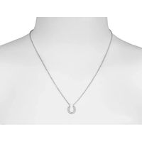 Produktbild von HORKA Hufeisen-Halskette mit Strass aus Edelstahl in Silber 17 cm - 21 cm