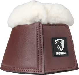 HORKA Hufglocken Fur und Horka Springschuhe Fell braun 2-teilig Größe L – Bild 1 von 2