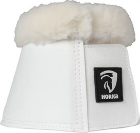 Produktbild von HORKA Hufglocken Fur und Horka Springschuhe Fell Weiß 2-teilig Größe L