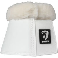 Produktbild von HORKA Hufglocken Fur und Horka Springschuhe Fell Weiß 2-teilig Größe L