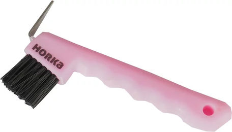HORKA Hufkratzer mit Bürste für Pferde in Rosa, Einheitsgröße aus Kunststoff – Bild 1 von 2