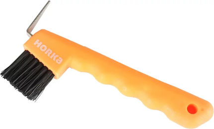 HORKA Klauenpfleger für Pferde mit Bürste aus Kunststoff in Orange – Bild 1 von 1
