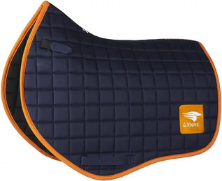 Produktbild von HORKA KNHS VZ Satteldecke für Pferde aus Baumwolle in Orange und Blau