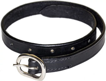 HORKA Leder-Esporenriemen und Ledergürtel Set Schwarz 45 cm 2 Stück – Bild 1 von 4