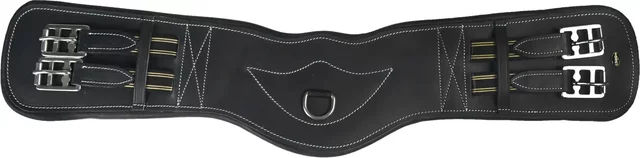 HORKA Leder-Trainergurt für Pferde in Schwarz/Silber – Bild 1 von 2