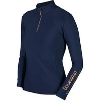 Produktbild von HORKA Luxury EP Reitshirt Damen Langarm Blau Größe L mit Silikon