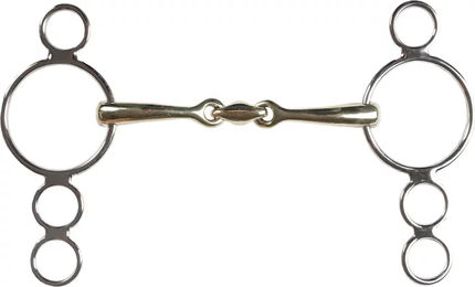 Produktbild von HORKA Mundstück mit 3 Ringen für Doppelgebiss für Pferde aus Edelstahl in Silber