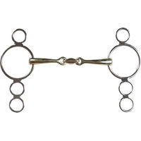 Produktbild von HORKA Mundstück mit 3 Ringen für Doppelgebiss Pferd aus Edelstahl in Silber