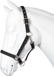 Horka Nylon Kordelhalfter für Pferde mit verstellbarem Genickstück Schwarz – Bild 1 von 2