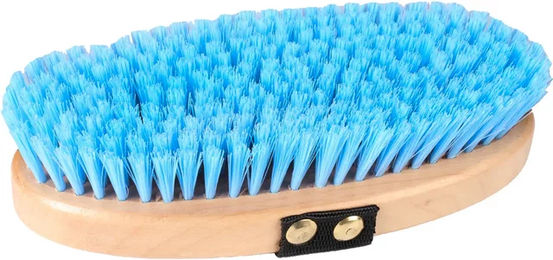 HORKA Pferdebürste aus Holz mit weichen Borsten in Blau zur Fellpflege – Bild 1 von 1