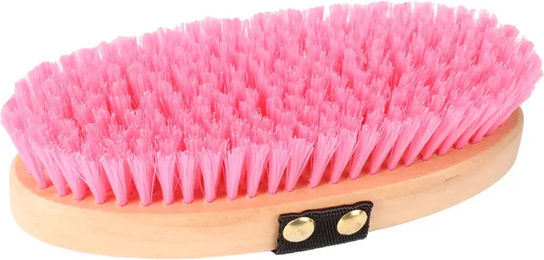 Produktbild von HORKA Pferdebürste aus Holz mit weichen Borsten in Rosa