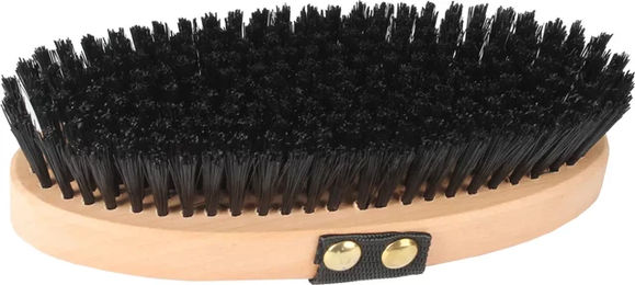 HORKA Pferdebürste aus Holz mit weichen Borsten in Schwarz und Braun – Bild 1 von 2