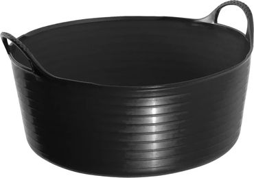 HORKA Pferdefutterraufe flach und HORKA Tubtrugs Shallow Futternapf für Pferde 15 Liter schwarz - 15 l – Bild 1 von 2