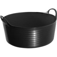 Produktbild von HORKA Pferdefutterraufe flach und HORKA Tubtrugs Shallow Futternapf für Pferde 15 Liter schwarz - 15 l