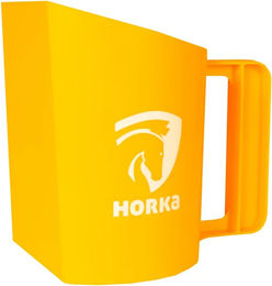 Produktbild von HORKA Pferdefuttertrog aus Kunststoff in Gelb bedruckt