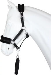 HORKA Pferdehalfter-Set Angel in Schwarz aus Polyester für Warmblut – Bild 1 von 2