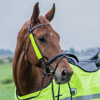 Produktbild von HORKA Reflex-Cover Pferdehaube mit reflektierenden Zügeln in Gelb Einheitsgröße
