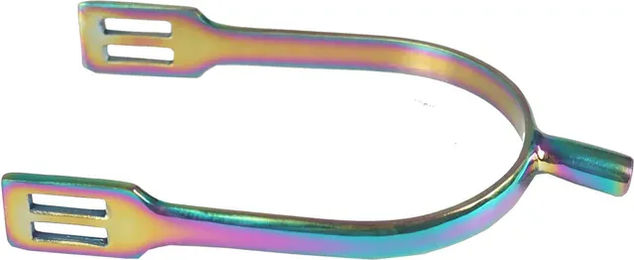 HORKA Regenbogen Sporen aus Edelstahl für Damen in Silber und Bunt Größe L30 2 Stück – Bild 1 von 2