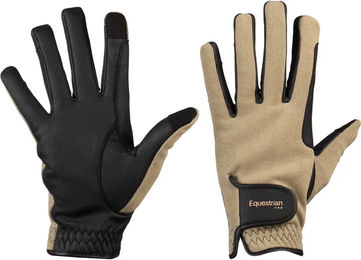Produktbild von HORKA Reithandschuhe für Damen und Herren aus Wolle wasserabweisend Winter Unisex Beige Braun Größe M