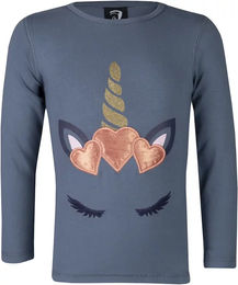 Produktbild von HORKA Reitshirt Nikki FW22 für Kinder aus Baumwolle Blau Winter Grösse 6 Jahre