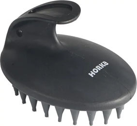 Produktbild von HORKA Runde Massagebürste für Pferde aus Kunststoff in Schwarz