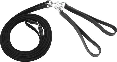 HORKA Schlaufzügel für Ponys aus Leder in Schwarz/Silber – Bild 1 von 2