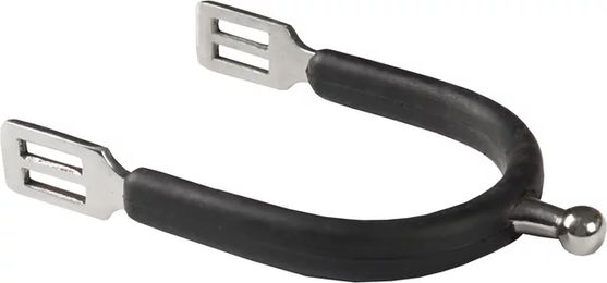 Produktbild von HORKA Steigbügelknopf aus Edelstahl mit Gummiüberzug Schwarz 30 mm