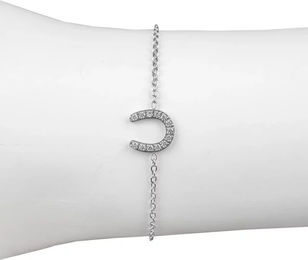 Produktbild von HORKA Strass-Hufeisenarmband aus Edelstahl in Silber für Damen und Herren