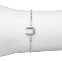 Produktbild von HORKA Strass-Hufeisenarmband aus Edelstahl in Silber für Damen und Herren