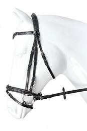 HORKA Trense Verdi Leder Braun-Gold für Warmblut – Bild 1 von 3