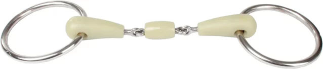 Produktbild von HORKA Wassergebiss doppelt gebrochen mit 2 Ringen aus Edelstahl und Apfelgeschmack 16 mm - 12,5 cm