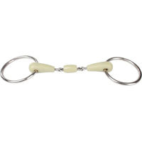 Produktbild von HORKA Wassertrense doppelt gebrochen mit 2 Ringen aus Edelstahl in Apfelgeschmack 16 mm Größe 13,5