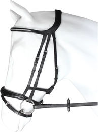 HORKA Zaumzeug Crown mit rückseitigem Kopfstück für Ponys in Schwarz-Silber – Bild 1 von 2