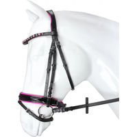 Produktbild von HORKA Zaumzeug Flamingo für Vollblut in Schwarz/Rosa aus Leder