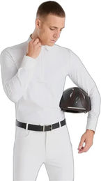 Produktbild von Horse Pilot Aeris Langärmeliges Turnier-Poloshirt für Herren in Weiß Größe S
